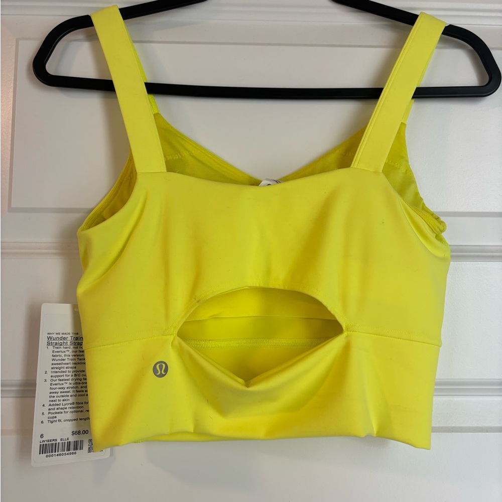 Lululemon Wunder Train Straight Strap Tank Yellow
